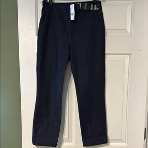 New York & Company Blue Ankle Cropped Pants